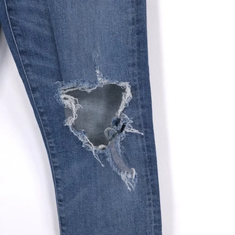 AGOLDE DISTRESSED Skinny Crop Jeans‎ Zip Fly A018 E843 Size 26
